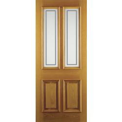 Derby Etched External Solid Oak Door